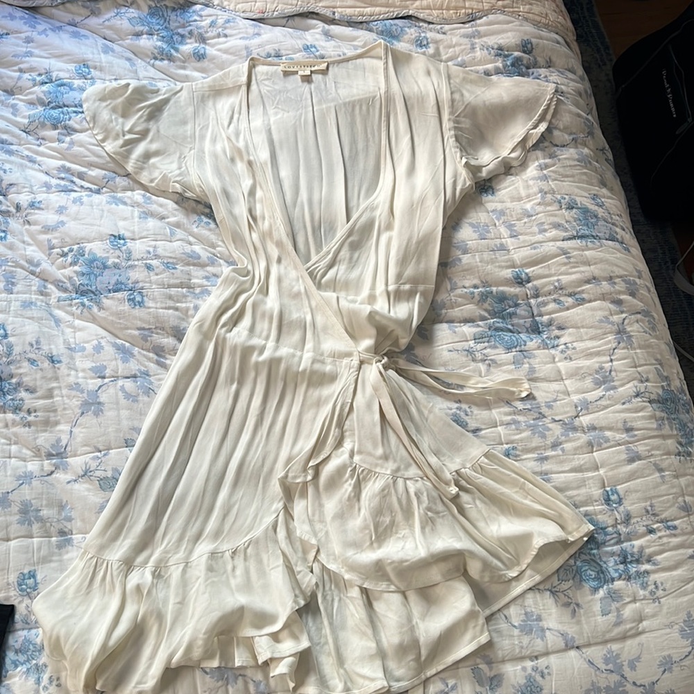 White wrap dress
